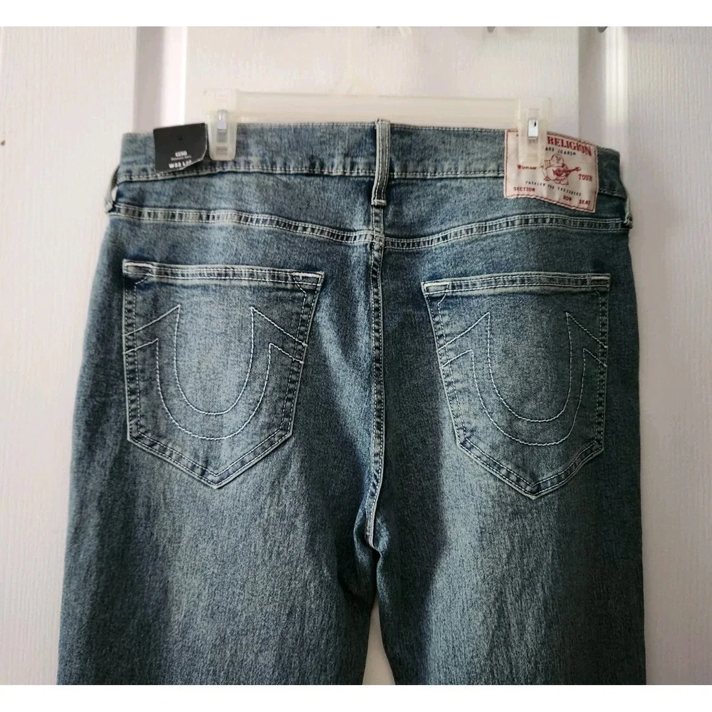True Religion GENO Men's Relaxed Slim Blue Jeans Pants‎ Pockets Size 33×32
